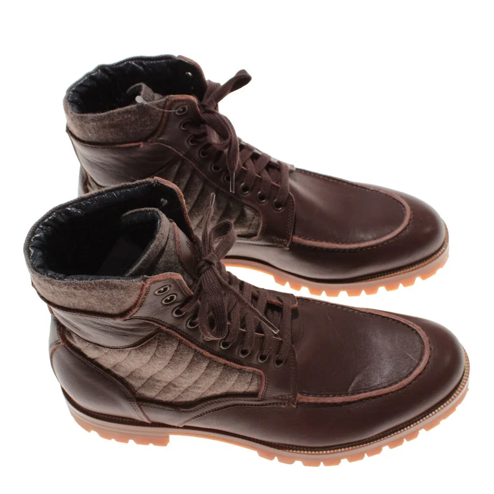 Di Bianco NWOB Lace Up Boots Size 9 US in Brown Leather Made in Italy
